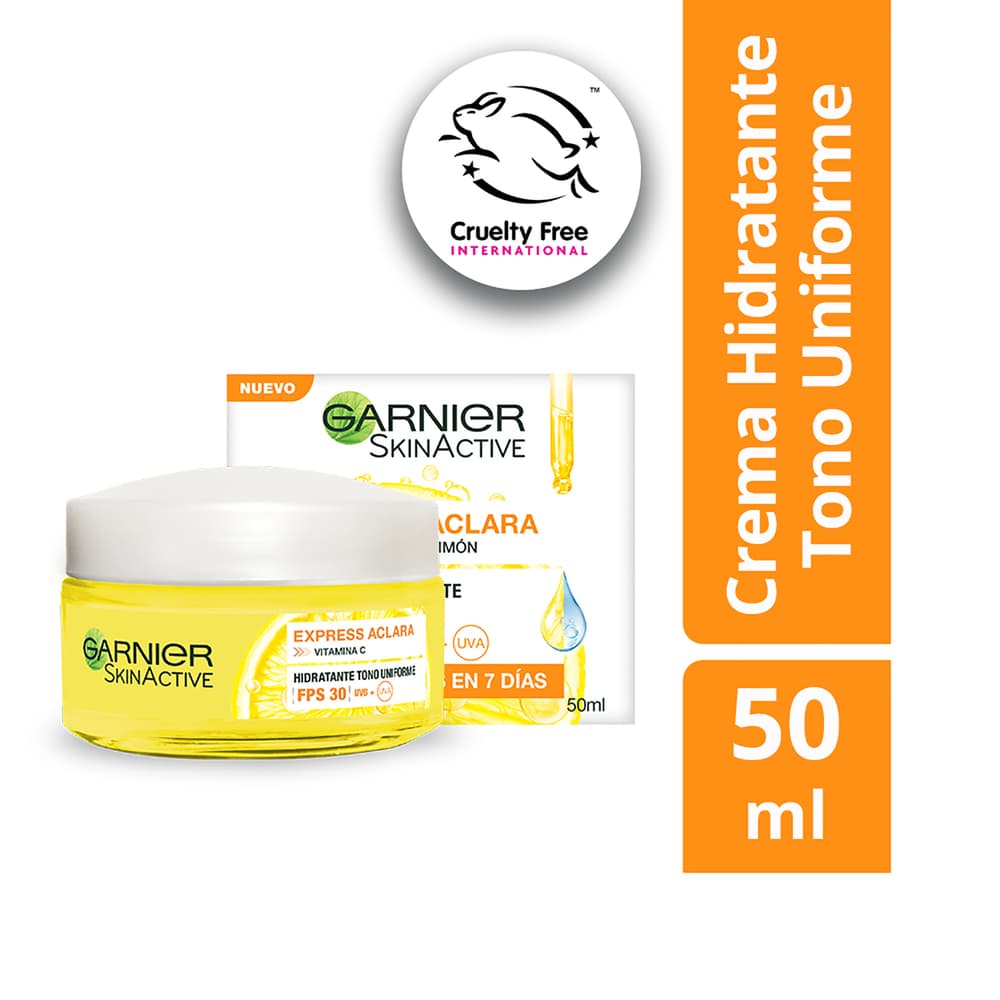 Crema Hidratante Garnier Express Aclara Anti Manchas Vitamina C Fps 30 X50Ml