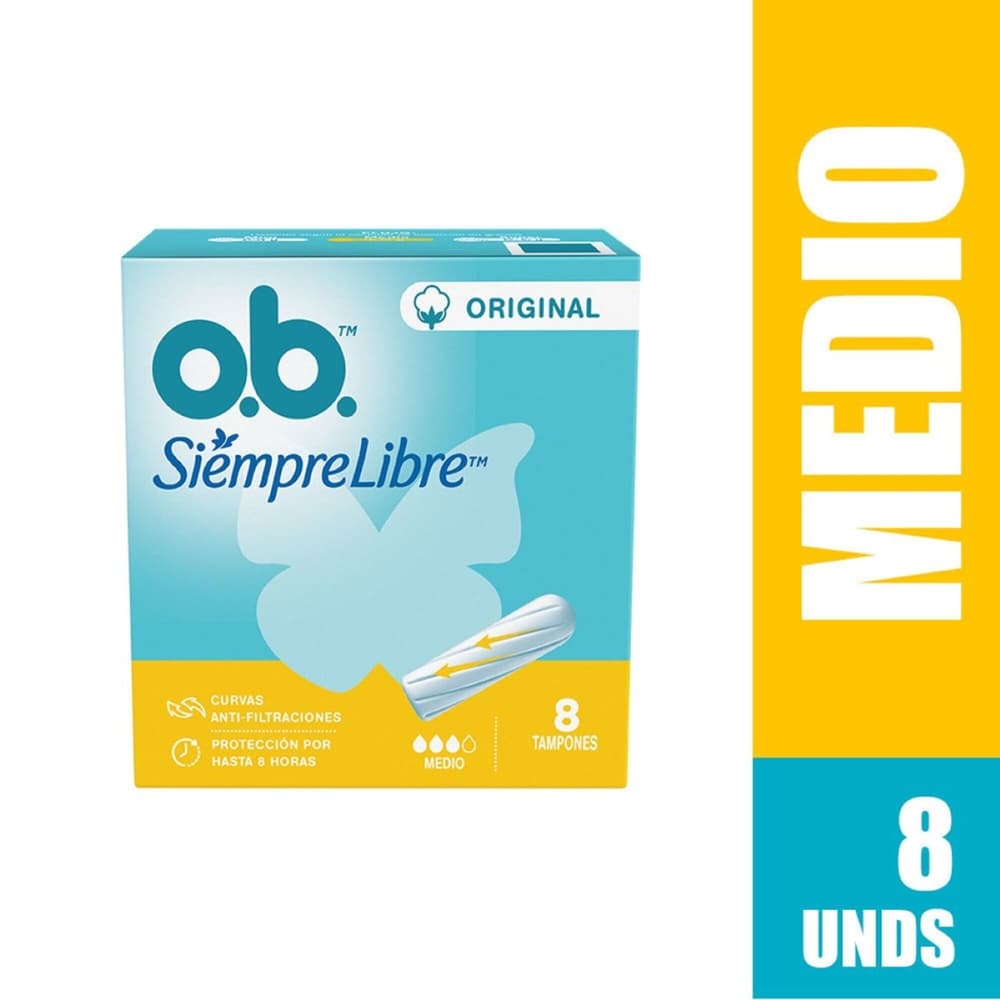 Tampon Absorbente Medio Ob Siempre Libre Caja X 8