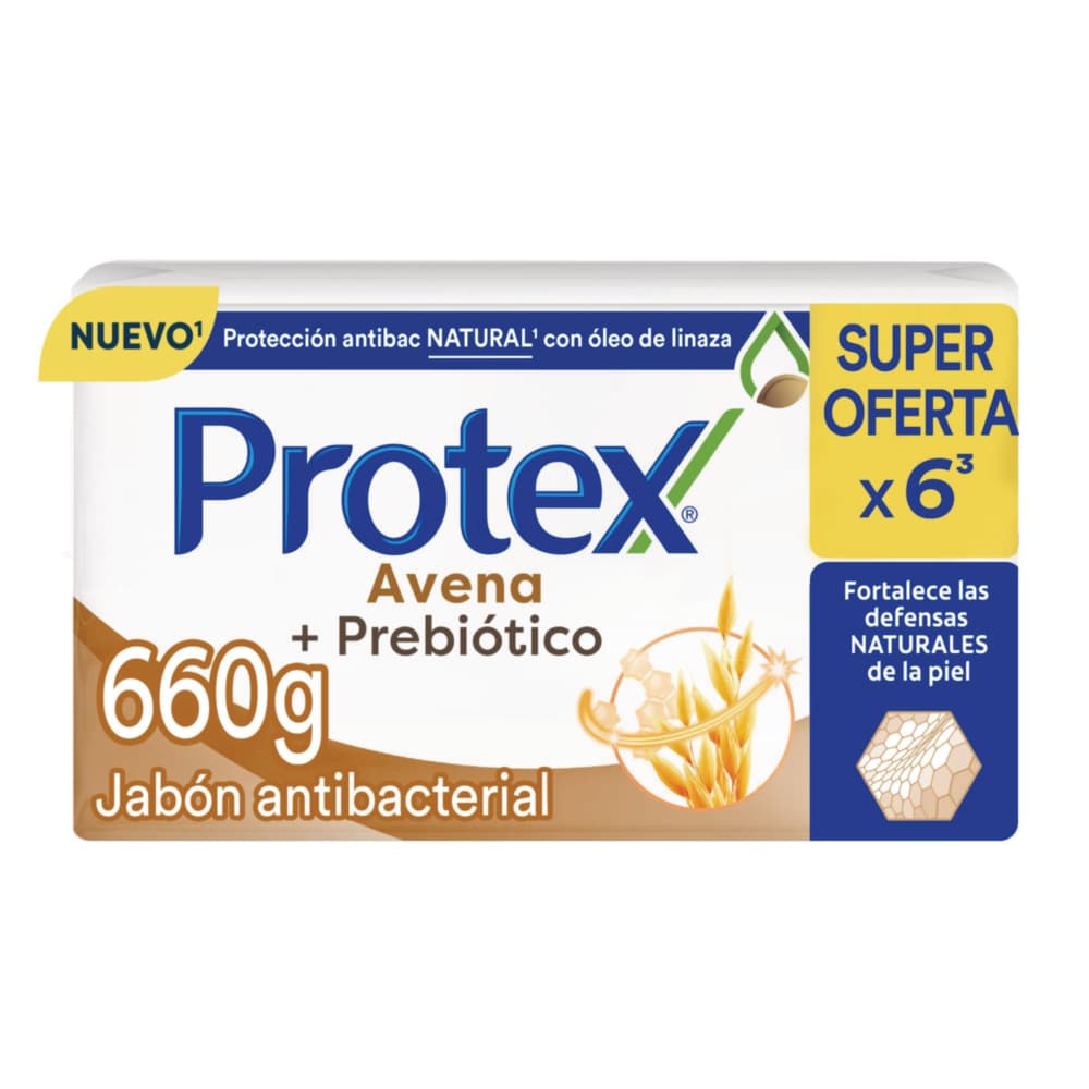 Jabón Antibacterial Protex Avena Barra 110G X6Und