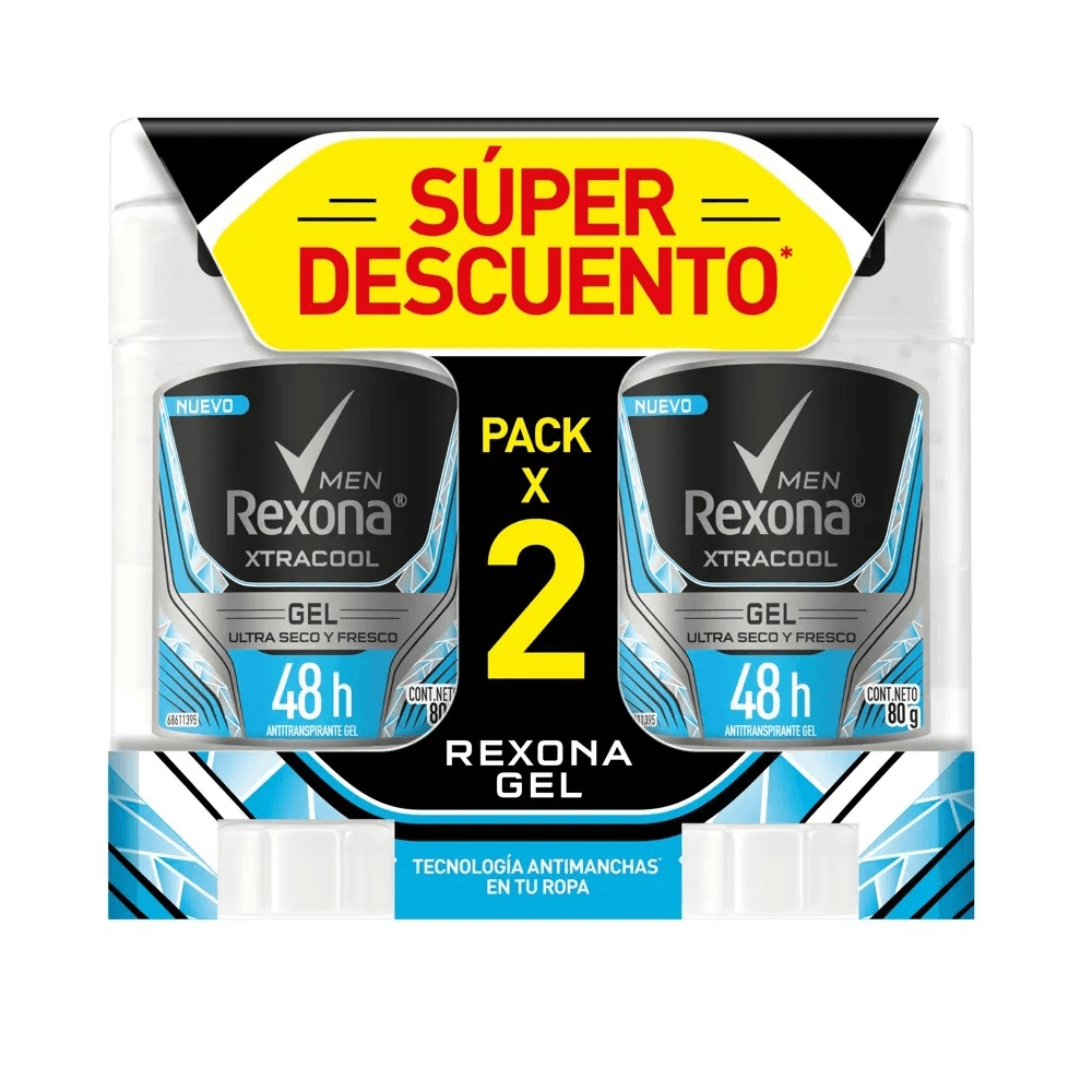 Promo Desodorante Prec Es Rexona Men Xtracool 48 H Gel Seco Y Fresco Paq X 2Bar X 80Gr