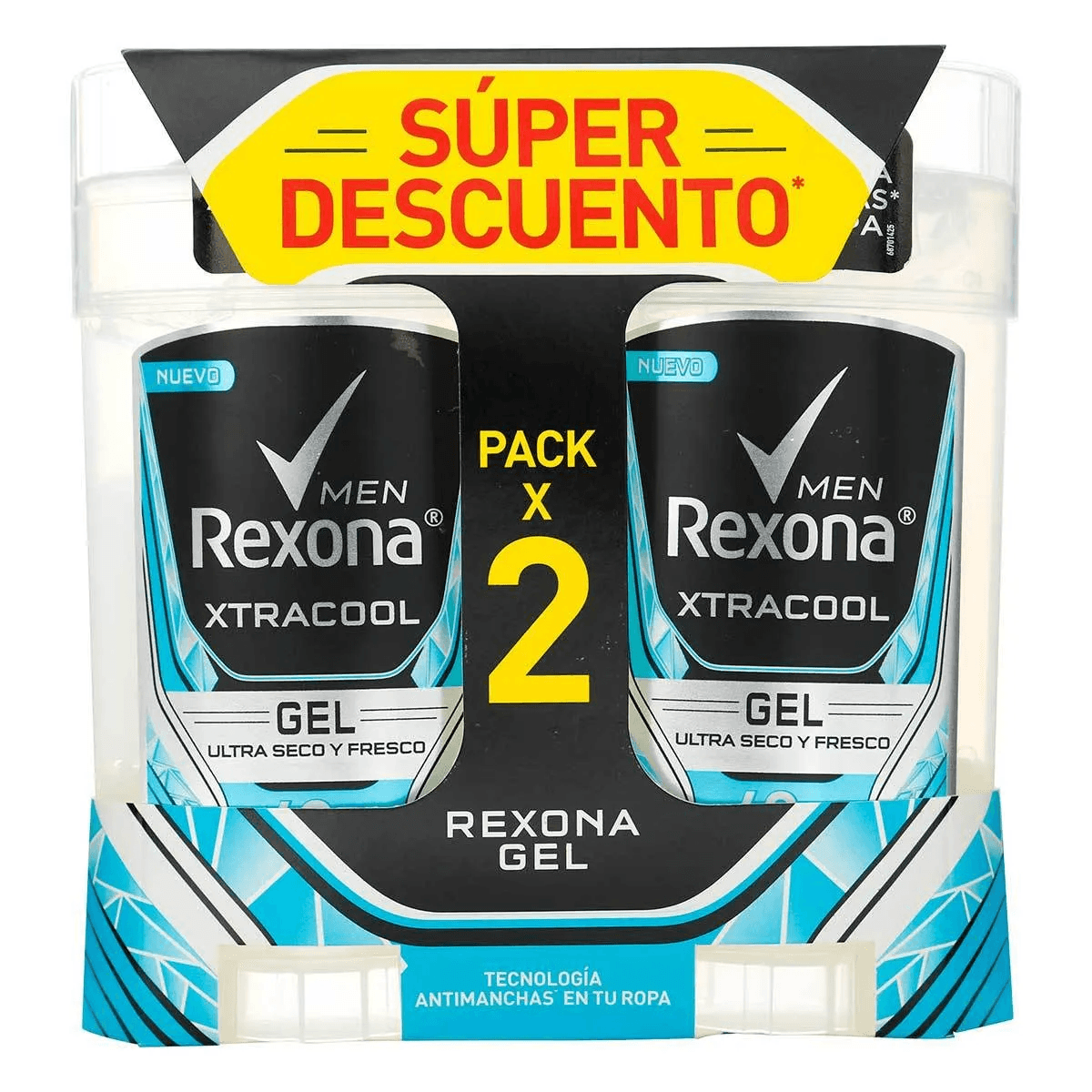 Promo Desodorante Rexona Men Xtracool Gel Paquete X 2Barra X 113Gr