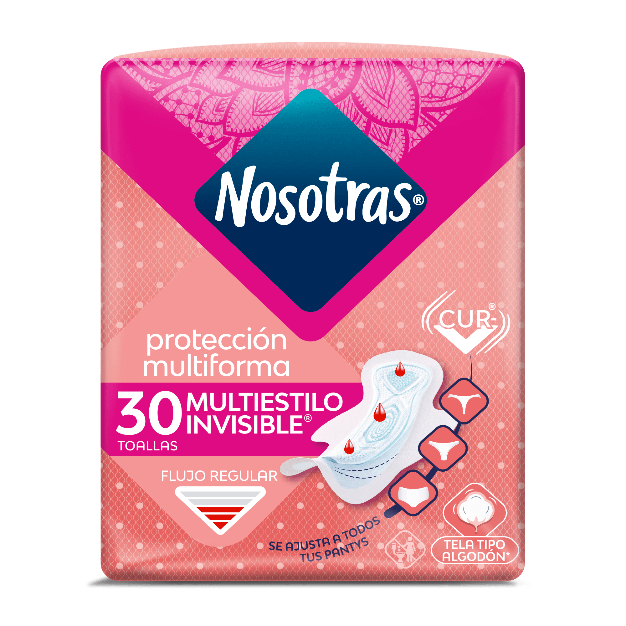 Toallas Nosotras Multiestilo Tela Tipo Algodón Paquete X 30