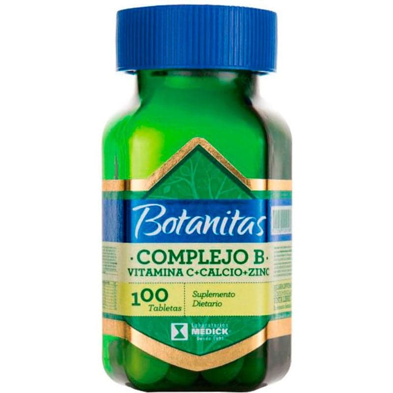 Complejo B + Vitamina C + Calcio + Zinc Botanitas Tabletas Frasco X 100