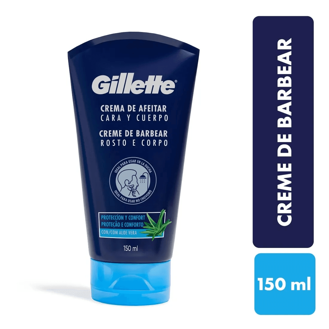 Crema Afeitar Rostro Y Cuerpo Gillette Aloe Vera Tubo X 150Ml