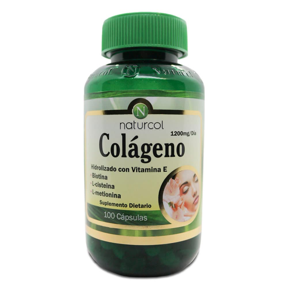 Colágeno Naturcol Hidrolizado Con Vita E, Biotina, L-Cisteina, L-Metionina, Cápsulas Frasco X 100
