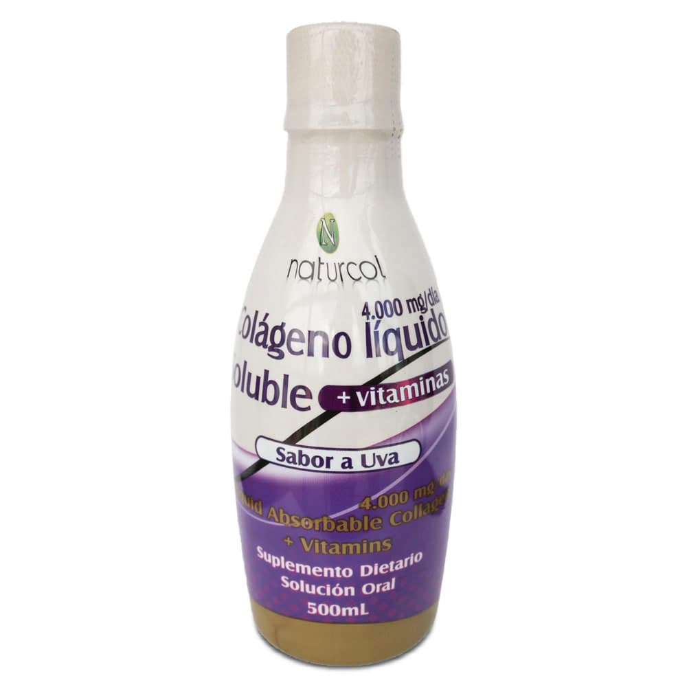 Colágeno Líquido Naturcol Soluble + Vitaminas Uva Frasco X 500Ml
