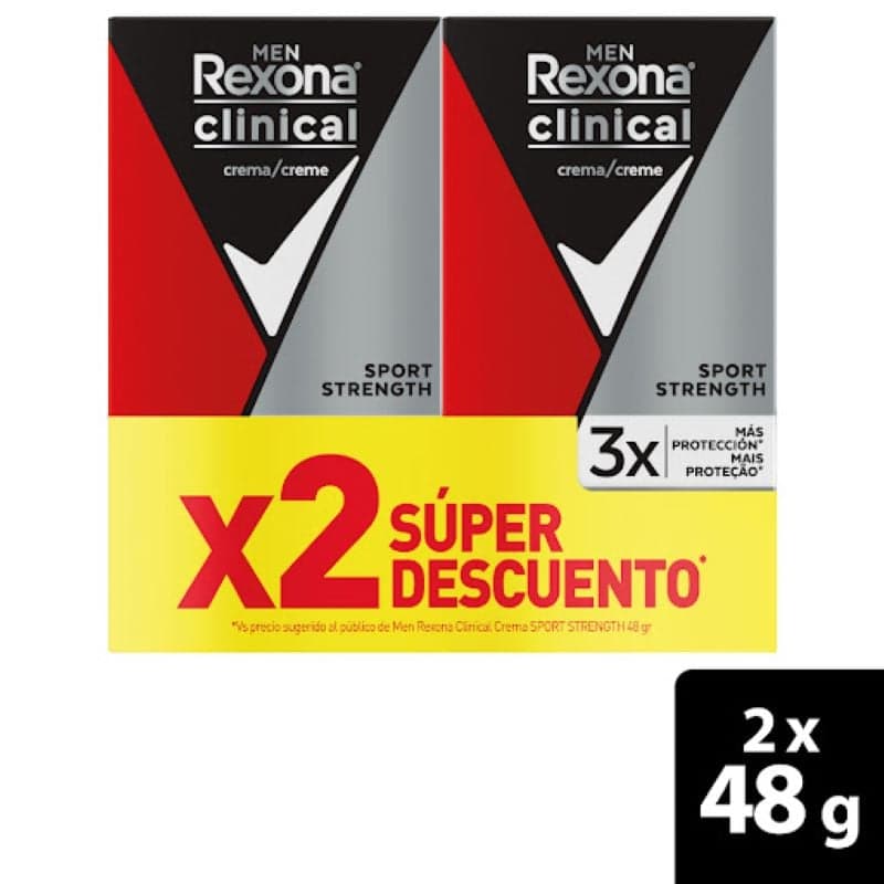 Promo Desodorante Rexona Clinical Clean Scent Paquete X 2 Barra X 48Gr