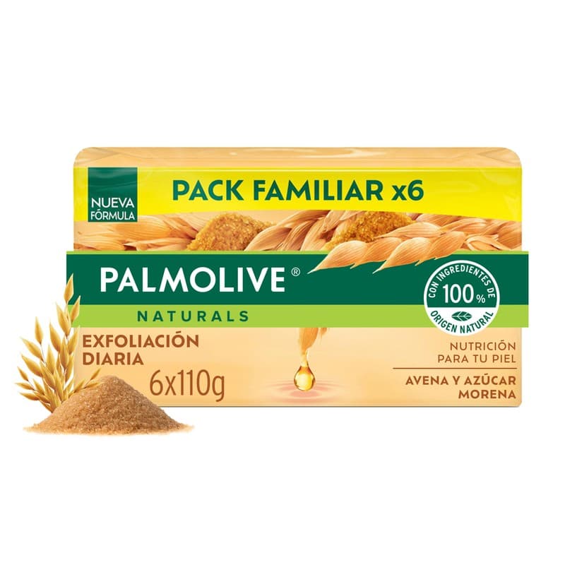 Jabon Tocador Palmolive Exfoliacion Diaria Paquete X 6Barra X 110Gr Avena Y Azucar Morena
