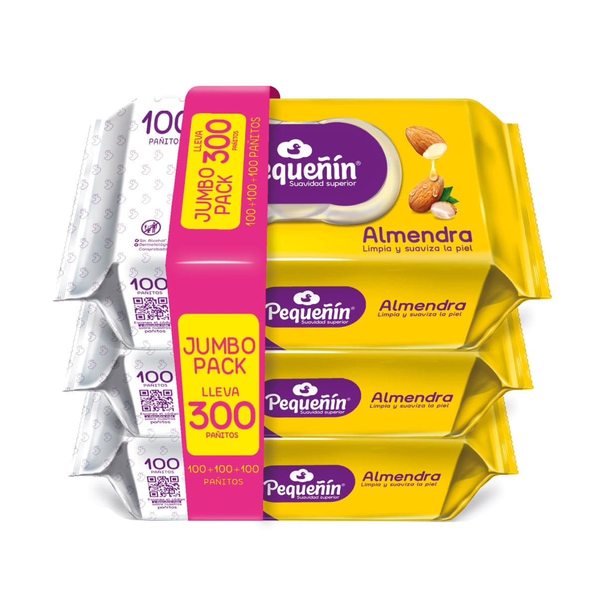 Promo Panitos Humedos Pequeñin Almendra Paquete X 3 Paquete X 100 Pañitos