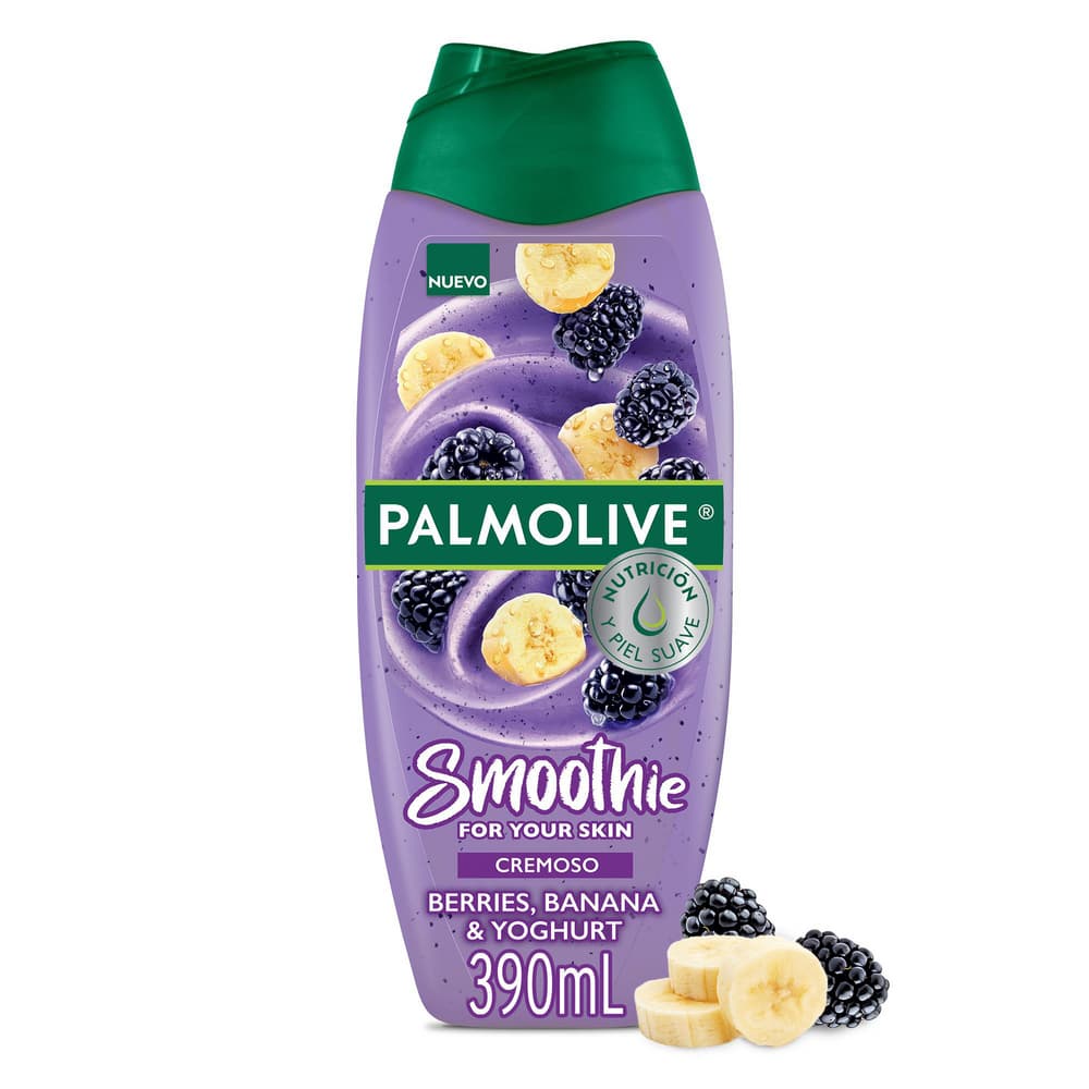 Jabón Líquido Corporal Palmolive Smoothie Berries, Banano Y Yogurt 390Ml