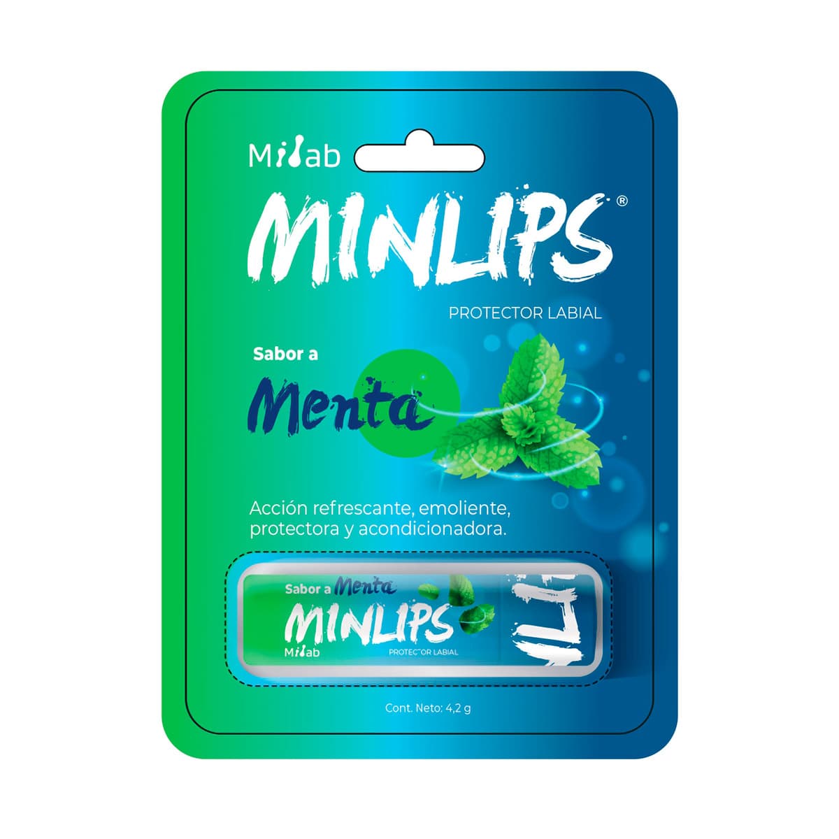 Protector Labial Minlips Accion Refrescante Barra X 4.2Gr Menta