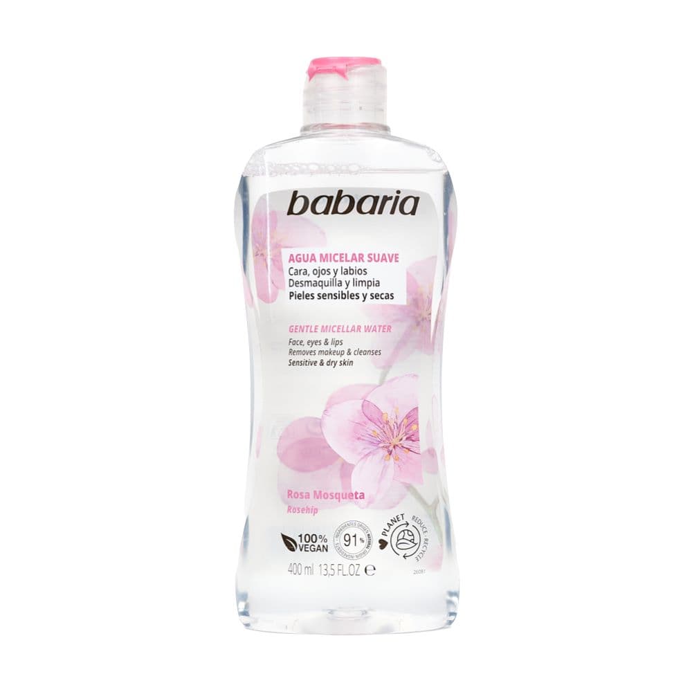 Agua Micelar Suave Babaria Pieles Sensibles Y Secas Frasco X 400Ml
