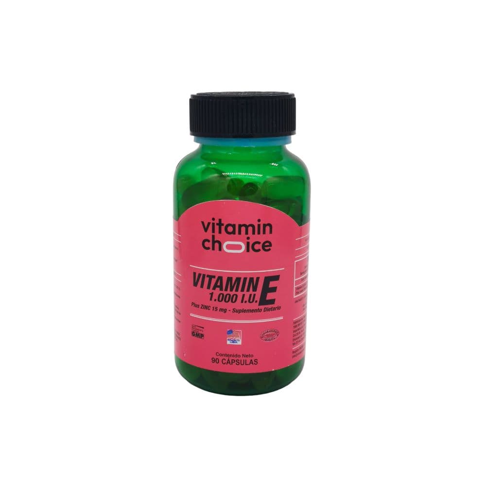 Suplemento Dietario Vitamin Choice Vitamina E + Plus Zinc 1000Ui+15Mg Capsulas Frasco X 90