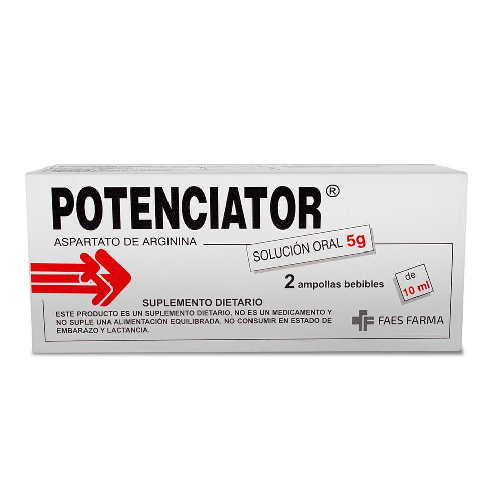 Potenciator Faes Farma Aspartato De Arginina Bebible 5Gr Caja X 2Amp X 10Ml