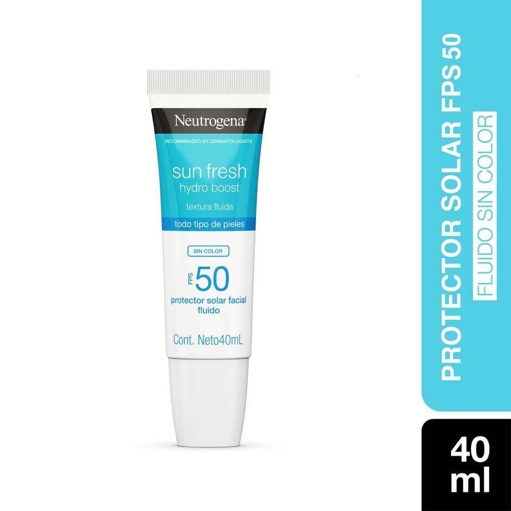 Protector Solar Facial Neutrogena Sun Fresh Hydro Boost Fps 50 Sin Color Tubo Por 40Ml