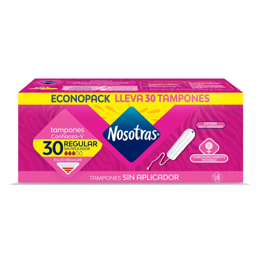 Tampones Nosotras Regular Sin Aplicador Econopack Caja X 30 Und