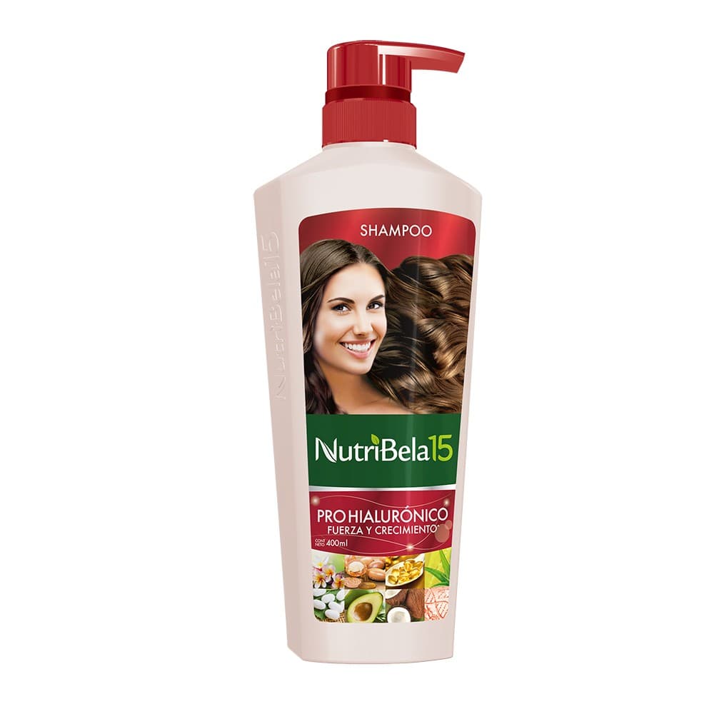 Shampoo Nutribela 15 Pro Hialuronico Fuerza Y Crecimiento Frasco 400Ml