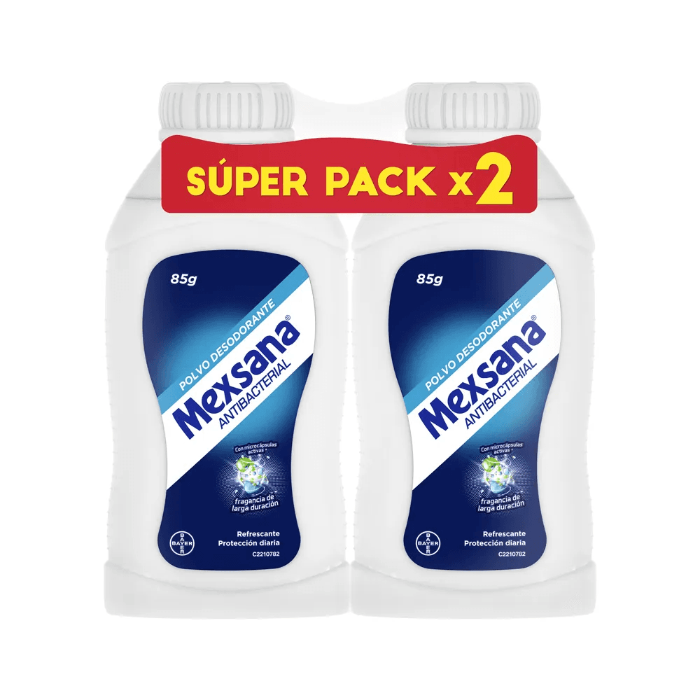 Promo Talco Mexsana Antibacterial Super Pack Paquete 2 Frasco 85Gr