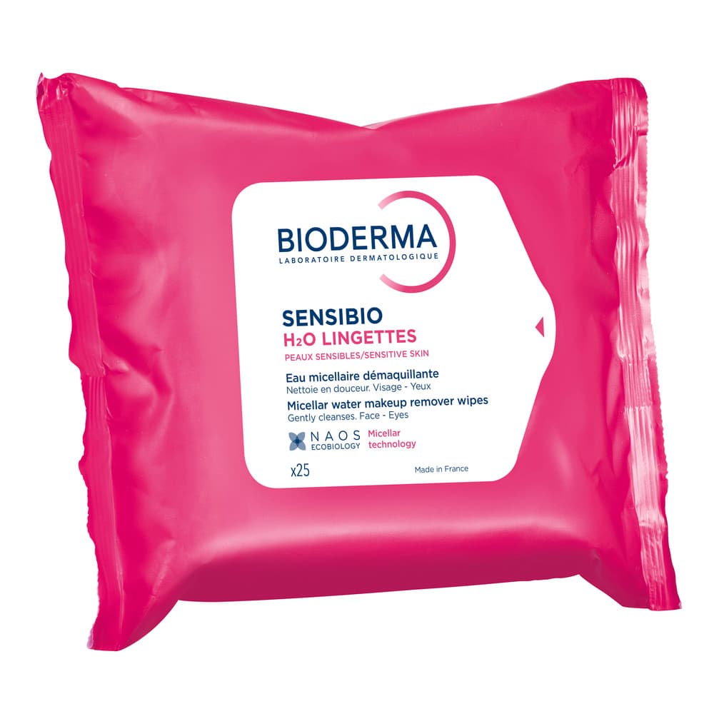 Toallitas Desmaquillantes Sensibio H20 Bioderma Lingettes Paquete 25
