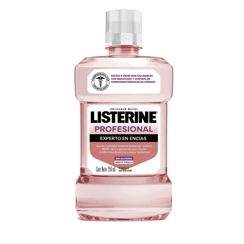Enjuague Bucal Listerine Profesional Experto En Encias Frasco 250Ml Menta Fresca