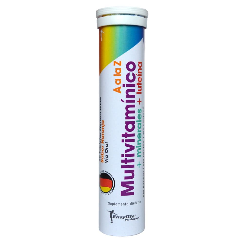 Multivitaminas + Minerales + Luteina De La A La Z Tab Eferv Tub 20 Naranja