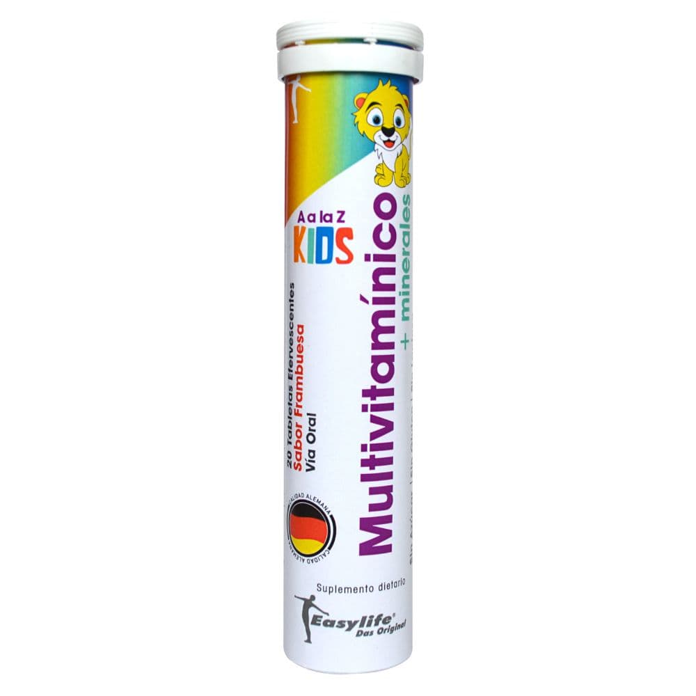 Multivitaminico + Minerales De La A A La Z Kids Tab Eferv Tub 20 Frambuesa