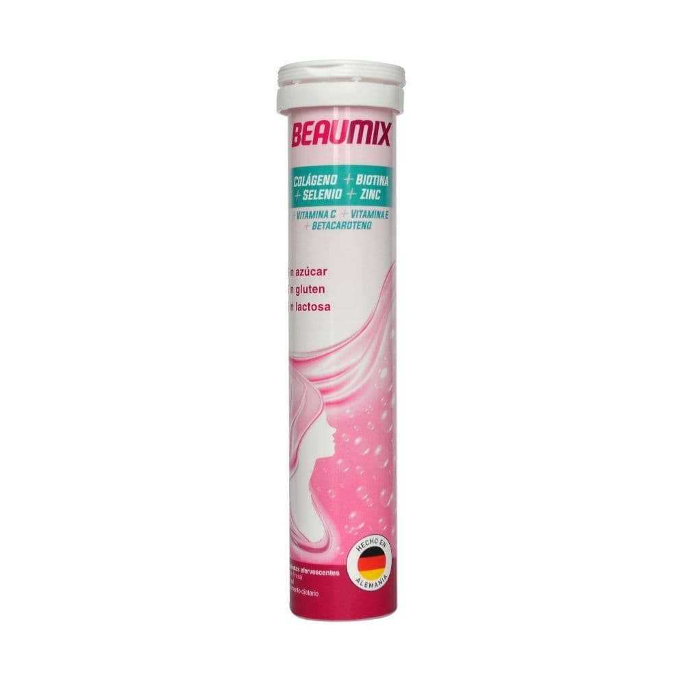 Beaumix Colageno+Biotina+Selenio+Zinc Tableta Eferv Tubo X 20 Fresa
