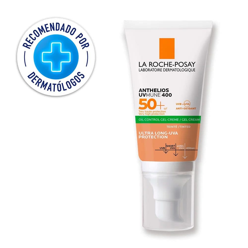 Protector Solar Facial La Roche Posay Anthelios Oil Control Gel Crema Uvmune 400 Con Color Fps 50+ 50Ml