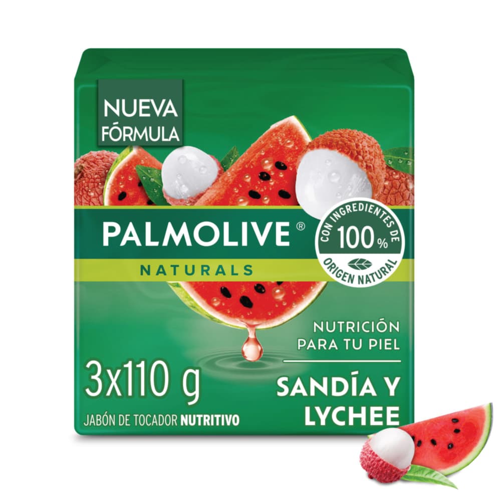 Jabon En Barra Palmolive Sandia Y Lychee 110Gx3