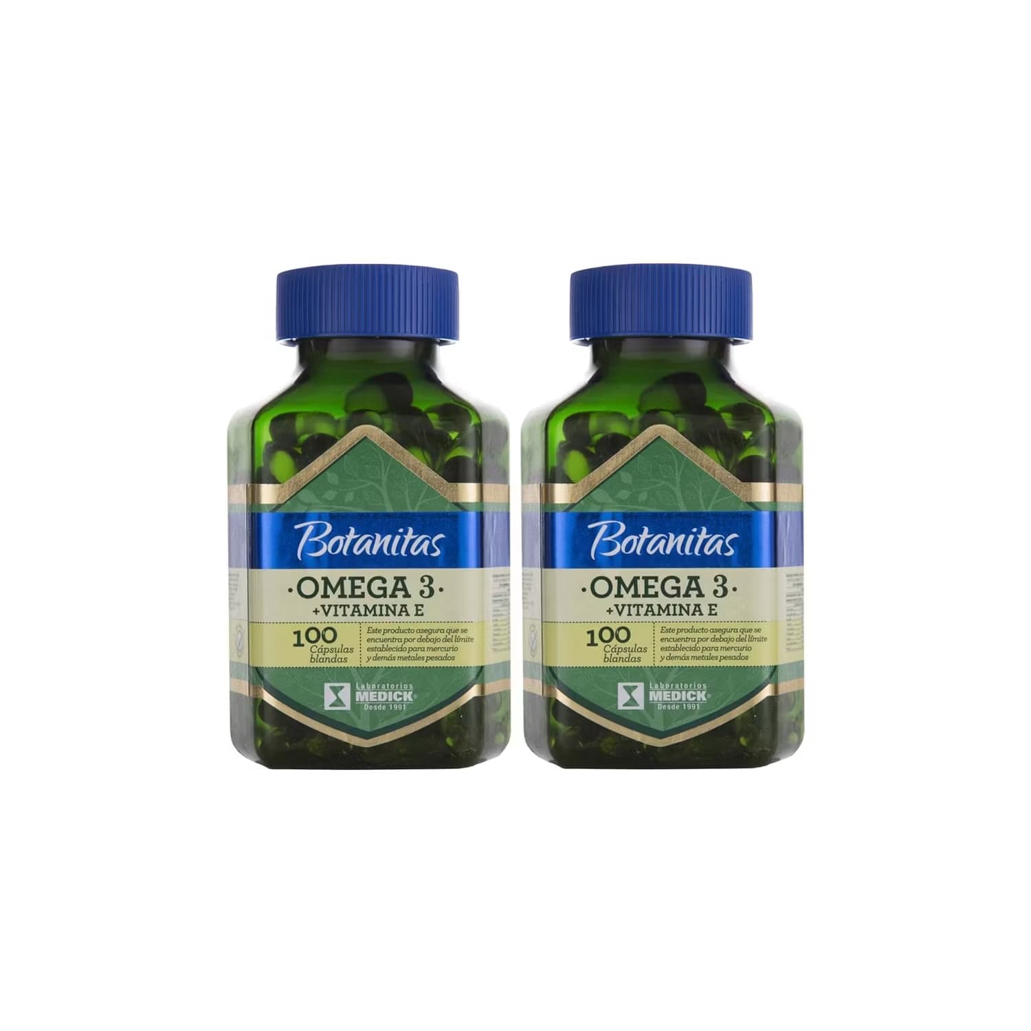 Promo Omega 3 + Vitamina E Botanitas Capsulas Blandas Paquete X 2 Frasco X 100 Capsulas C/U