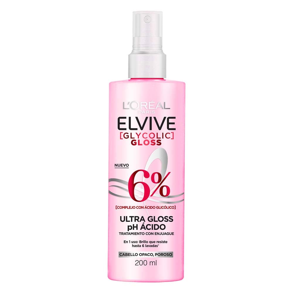 Tratamiento Capilar Acidifier Elvive L'Oreal Paris Glycolic Gloss Brillo Instantaneo X200Ml