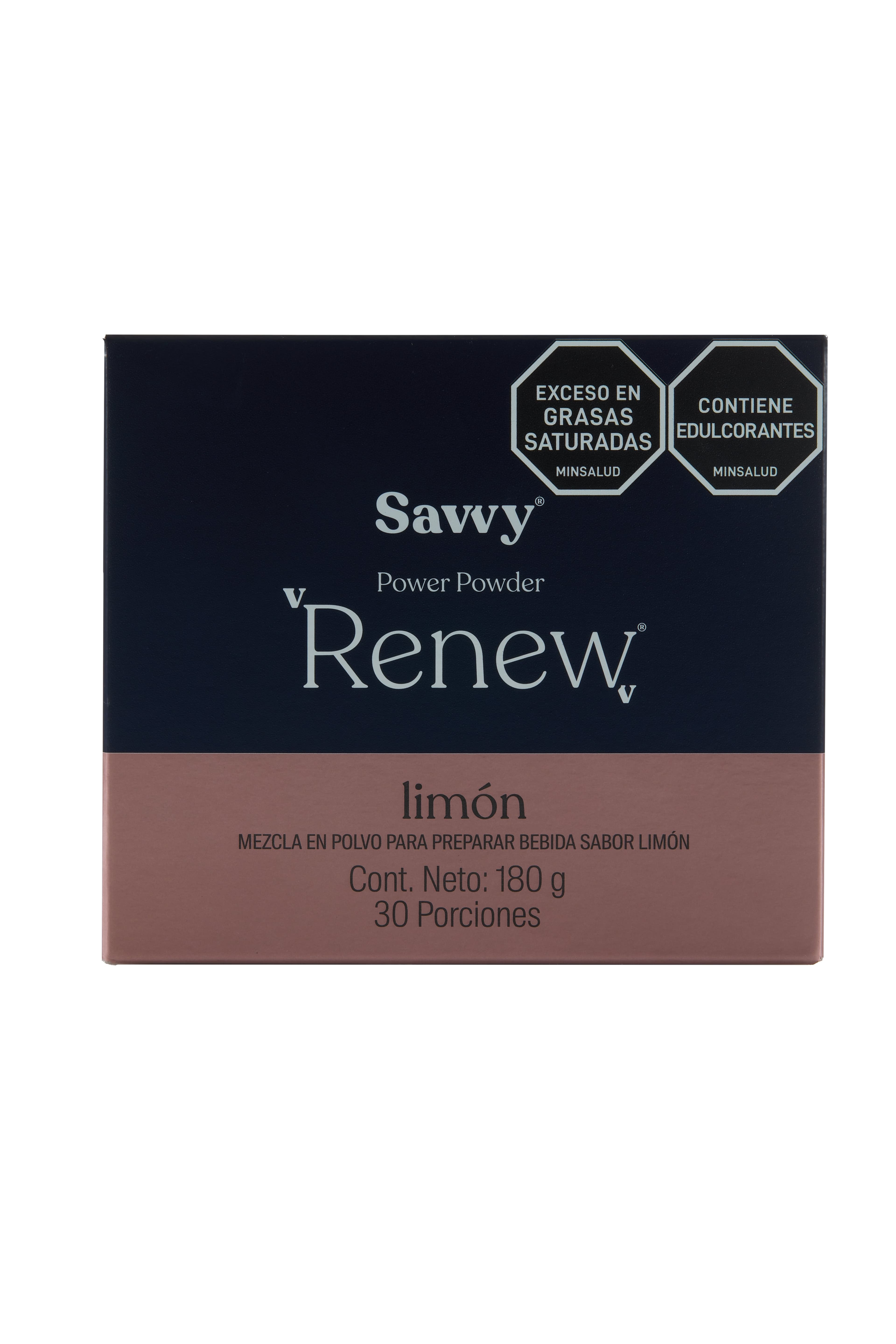 Bebida En Polvo Savvy Recharge Renew Power Powder Caja X 30 Sticks X 6Gr Limon