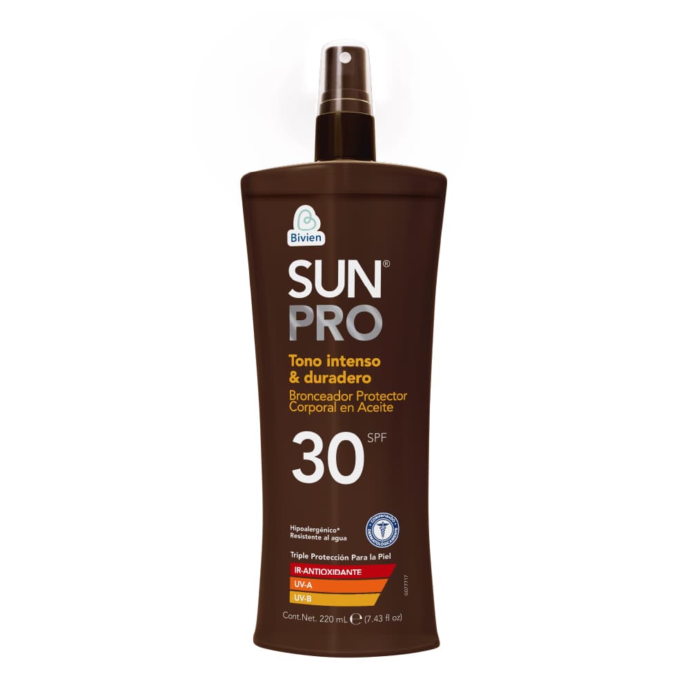Bronceador Protector Corporal En Aceite Sun Pro Tono Intenso Y Duradero Spf 30 Frasco X 220Ml