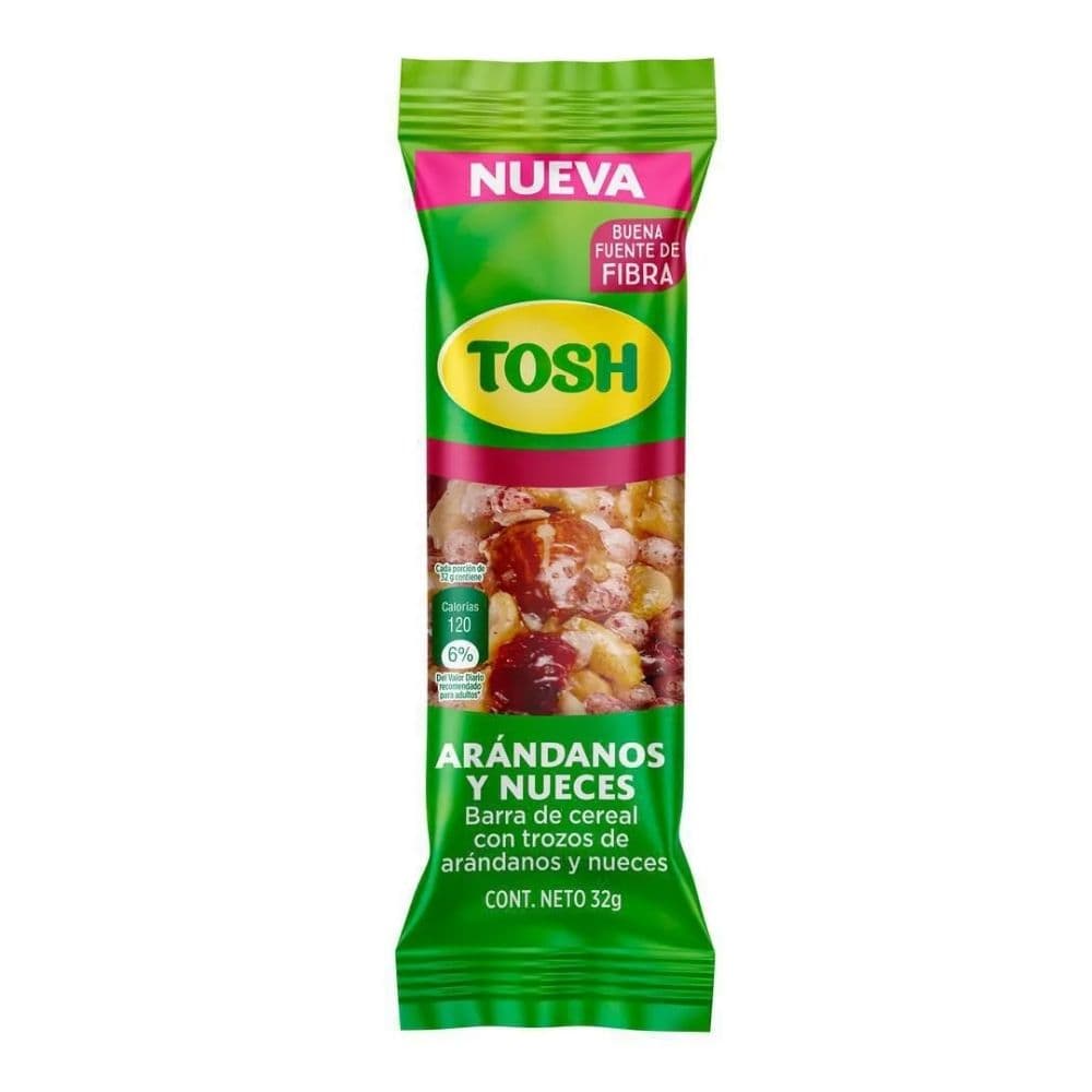 Barras De Cereal Tosh Nueces Y Arandanos Und X 32Gr