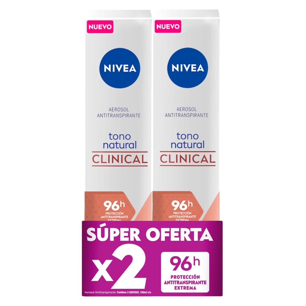 Promo Desodorante Nivea En Aerosolucion Tono Natural Paquete X 2 Frasco X 150Ml