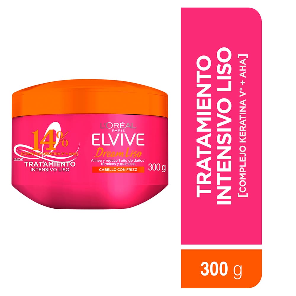 Mascarilla Capilar Elvive L'Oreal Paris Dream Liso Para Un Cabello Liso Y Sin Frizz X300 G