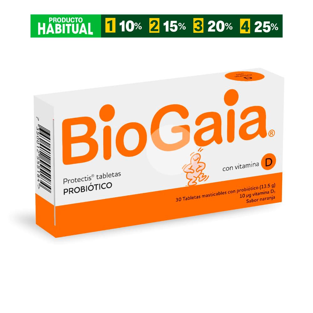 Biogaia Protectis Con Vitamina D Tabletas Caja X 30 Naranja