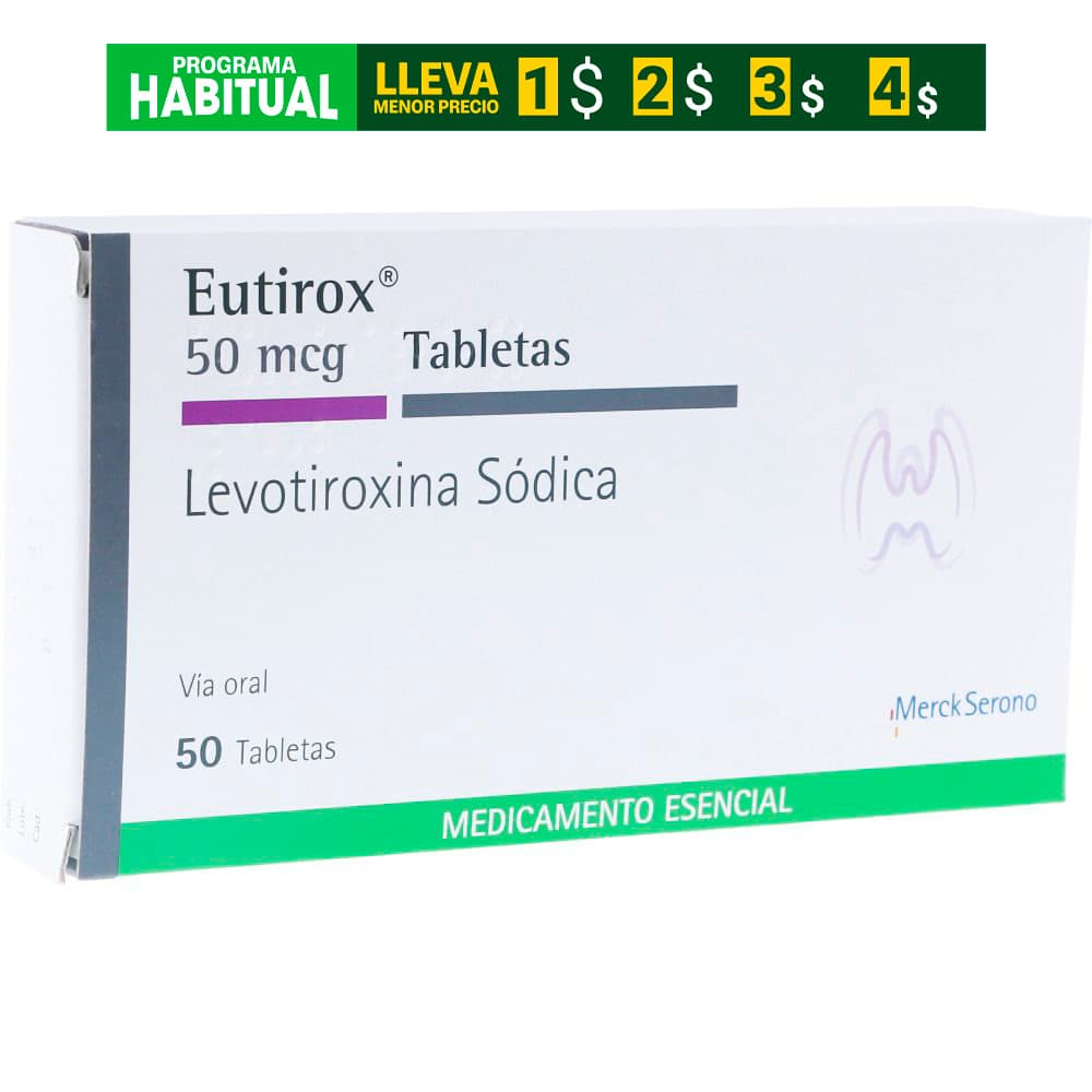 Eutirox 50Mcg Caja X 50 Tabletas