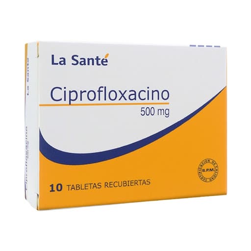 Ciprofloxacina Tabletas Recubiertas 500Mg Caja X 10
