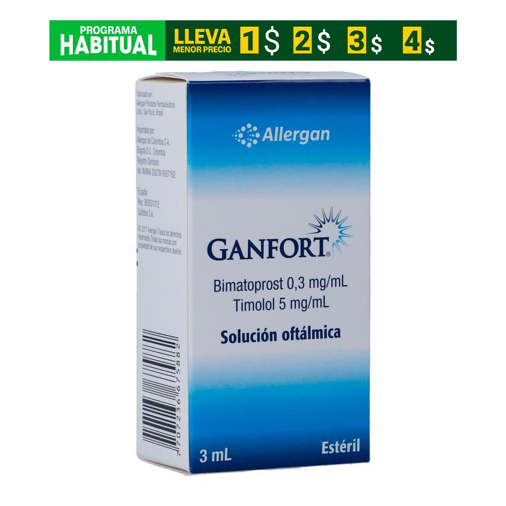 Ganfort Solución Oftálmica 0.3Mg+5Mg Frasco X 3Ml