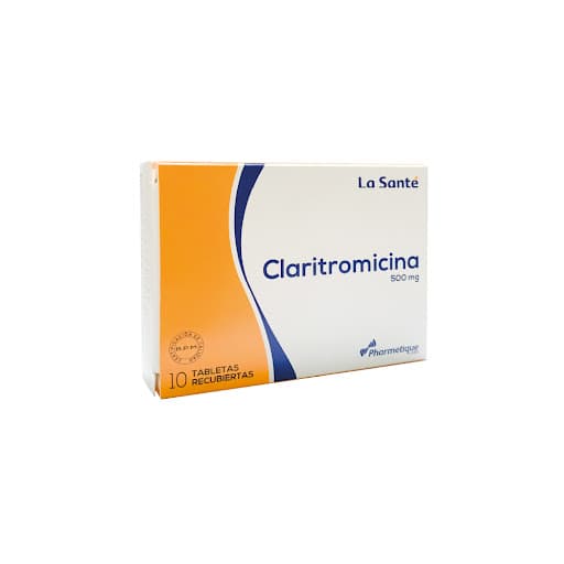 Claritromicina 500 Mg Tabletas Recubiertas Caja X 10 Tabletas La Sante