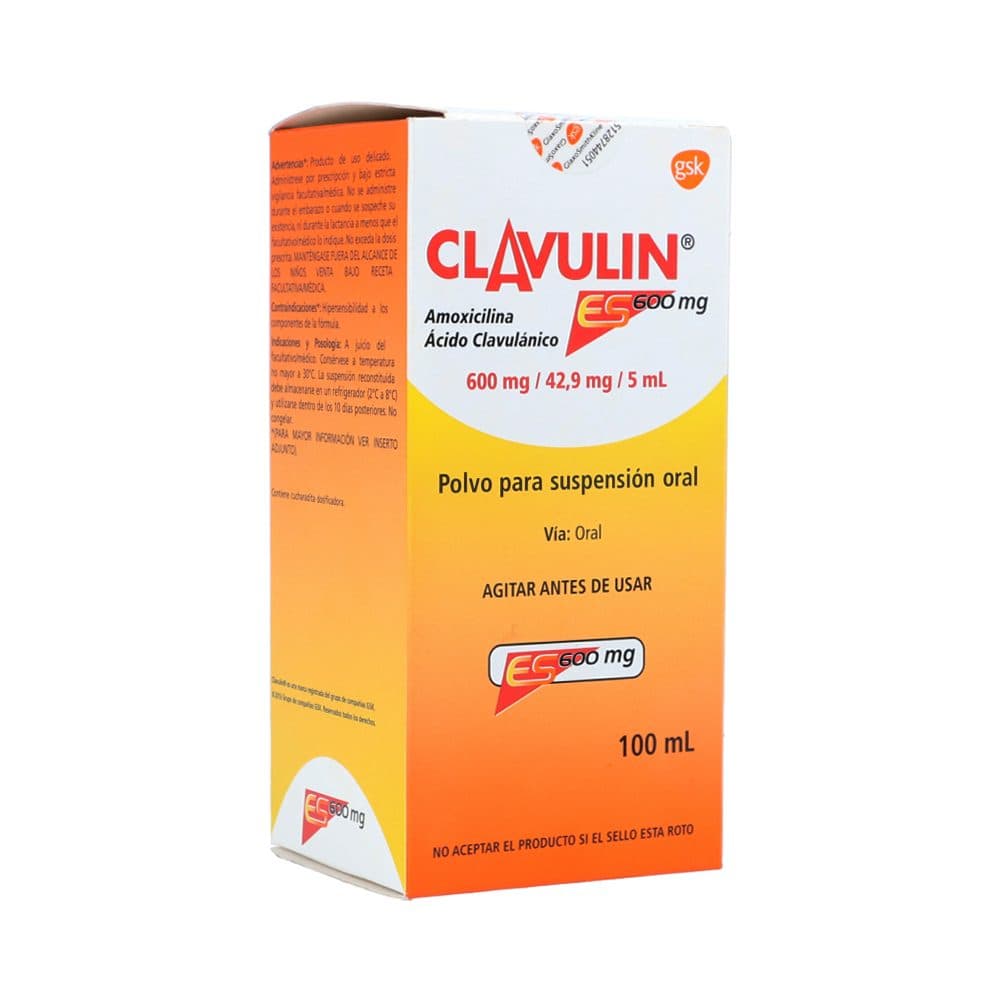 Clavulin Es (600Mg+42.9Mg)/5Ml Suspensión Oral Frasco X 100 Ml