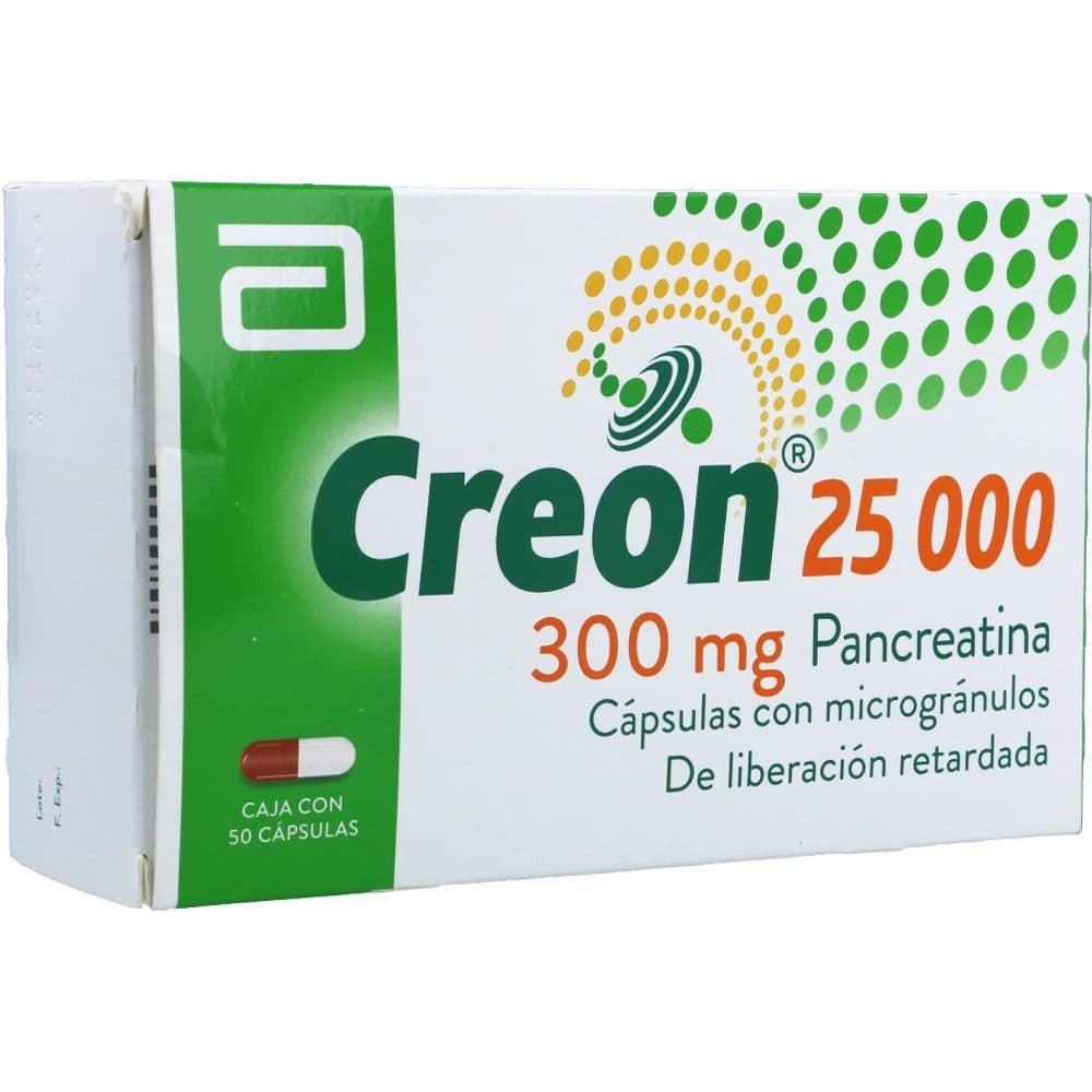 Creon 25000 Cápsulas Con Migrogránulos Liberación Retardada 300Mg Caja X 50