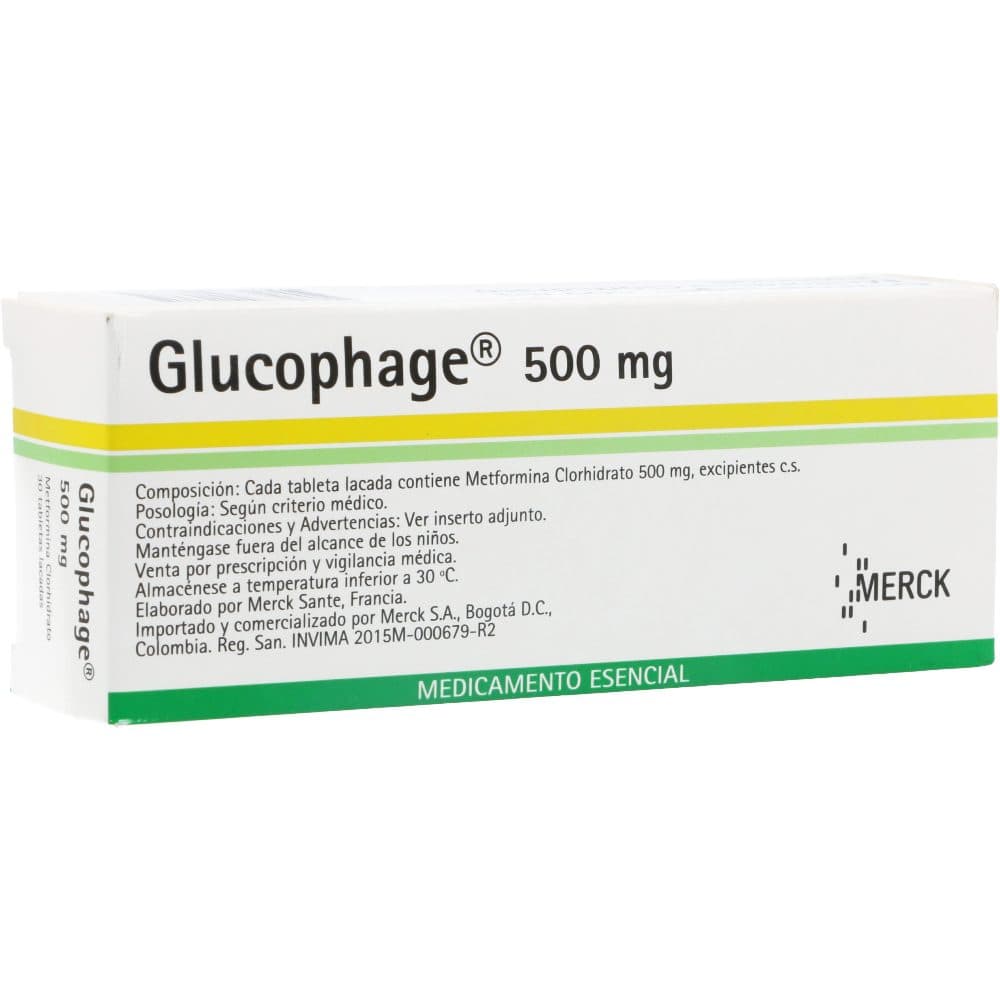 Glucophage 500Mg Caja X 30 Tabletas