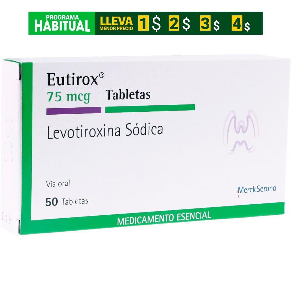 Eutirox 75Mcg Caja X 50 Tabletas