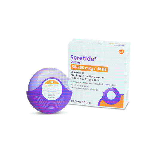Seretide Diskus (250+50)Mcg Polvo Inhalador Oral Frasco X 60Dosis