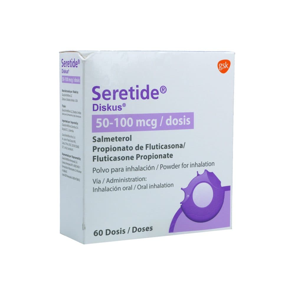 Seretide Diskus (50Mcg+100Mcg)/Dosis Frasco X 60Dosis Cápsula Polvo Para Inhalar