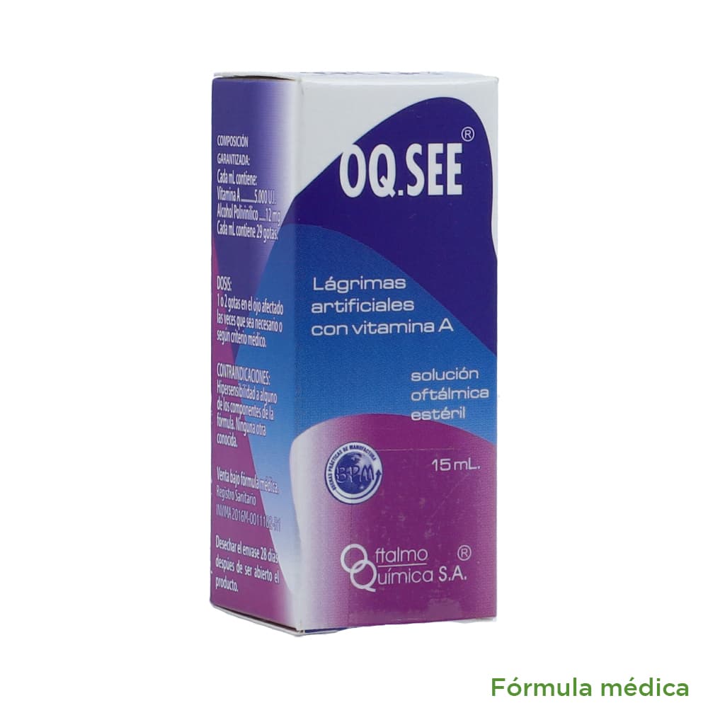 Oq-See Lagrimas Artificiales Solución Oftalmica Frasco X 15Ml
