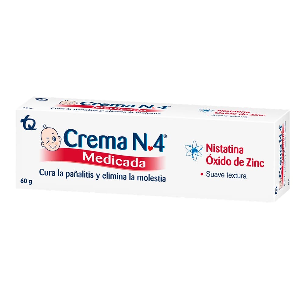 Crema No 4 Medicada Con Nistatina Y Oxido De Zinc (200Mg+100000Ui)/Gr Tarro X 60Gr