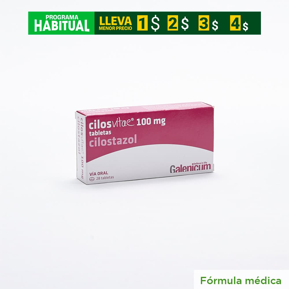 Cilosvitae 100Mg Tableta Recubierta Caja X 28